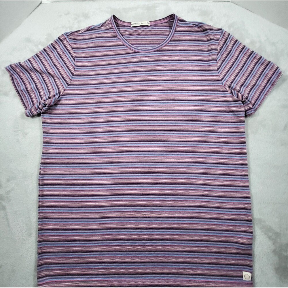Marine Layer Re-Spun Crew Neck Shirt Mens M/L Multicolored Stripe Tri-Blend Tee